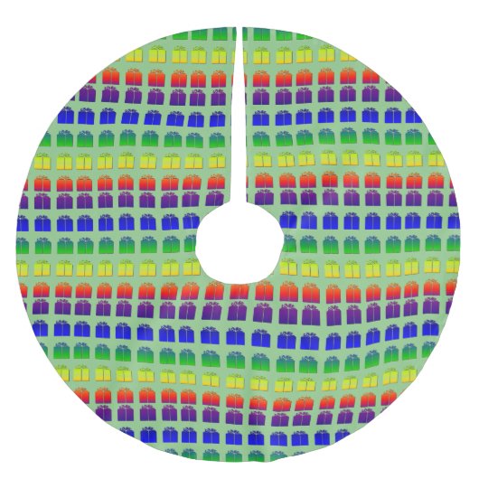 kerstcadeaus Cadeaus Boxes Rainbow Red Green Kerstboom Rok (Voorkant)
