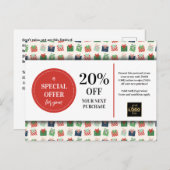 Kerstcadeaus Custom Coupon Korting Briefkaart (Voorkant / Achterkant)