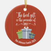 kerstcadeaus feestdag monogram keramisch ornament (Voorkant)