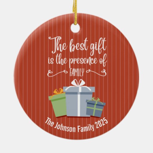 kerstcadeaus feestdag monogram keramisch ornament (Achterkant)