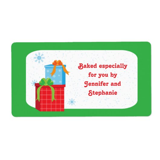 Kerstcadeaus gebakken goederen cadeau label labels (Voorkant)