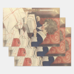 Kerstcadeaus Inpakken, Jessie Willcox Smith Inpakpapier Vel
