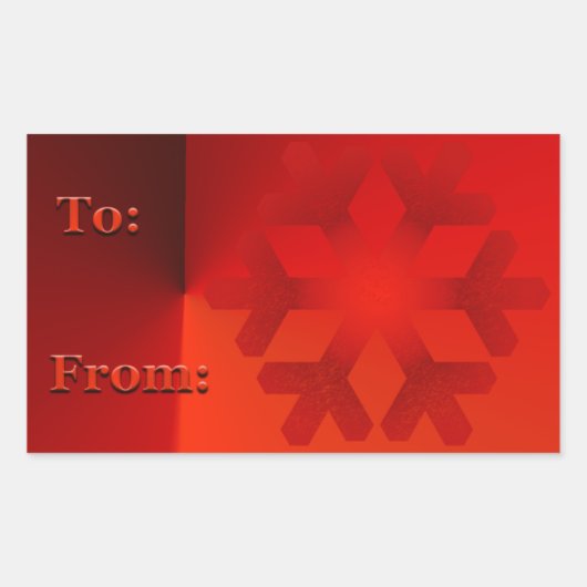 kerstcadeaus Label Stickers Rode sneeuwvlokken (Voorkant)
