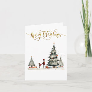 Kerstcadeaus onder de boom feestdagen kaart