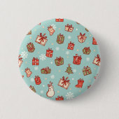 Kerstcadeaus Patroon Buttonnen Ronde Button 5,7 Cm (Voorkant)