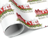 kerstcadeaus Ribbons Bow en Pine Needle Branch Cadeaupapier (Rol Hoek)