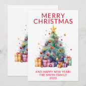 Kerstcadeaus Rode vakantie Kaart (Voorkant / Achterkant)