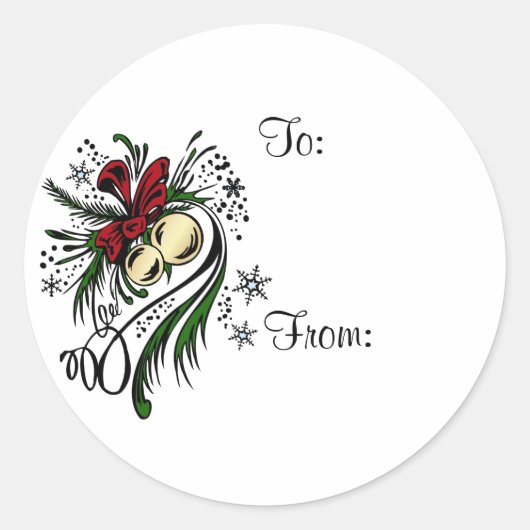 kerstcadeaus ronde sticker (Voorkant)