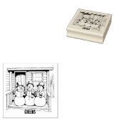 kerstcadeaus 	rubberstempel (Gestempeld)