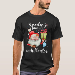Kerstcadeaus Santa's Favoriete School Lunch Monito T-shirt