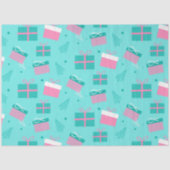 Kerstcadeaus Sneeuwvlokken Blauwe Kerst Tissuepapier (Voorkant)