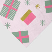 Kerstcadeaus Sneeuwvlokken Roze Kerst Tissuepapier (Detail)