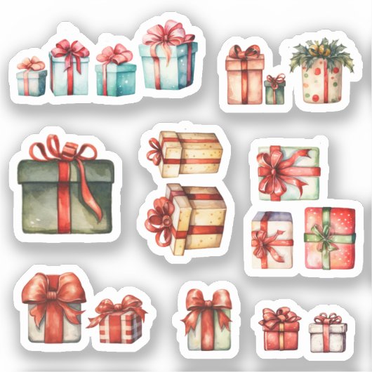 kerstcadeaus sticker (Voorkant)