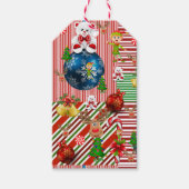 kerstcadeaus Teddy Bear Stripe Cadeaulabel (Voorkant)