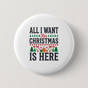 Kerstcadeaus Vakantie Typografie Ontwerp Ronde Button 5,7 Cm