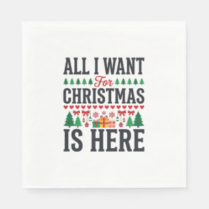 Kerstcadeaus Vakantie Typografie Ontwerp Servet
