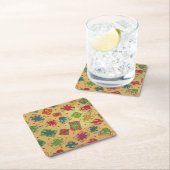 kerstcadeaus vierkante kartonnen onderzetter (Insitu)