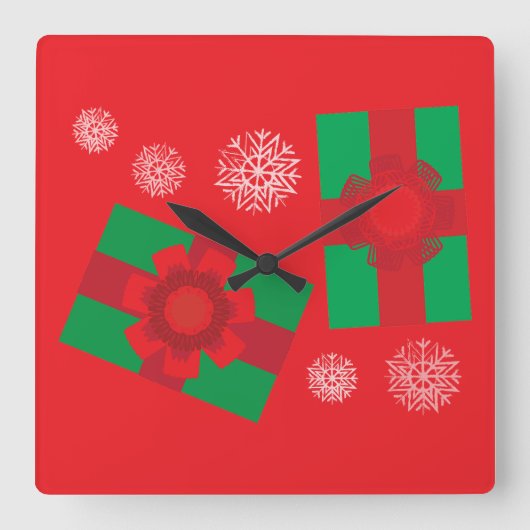 Kerstcadeaus Vierkante Klok (Voorkant)
