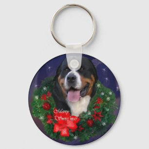 Kerstcadeaus voor Grote Zwitserse Berghond Sleutelhanger