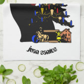 kerstcadeaus voor katten , gepersonaliseerde naam theedoek (Gevouwen)