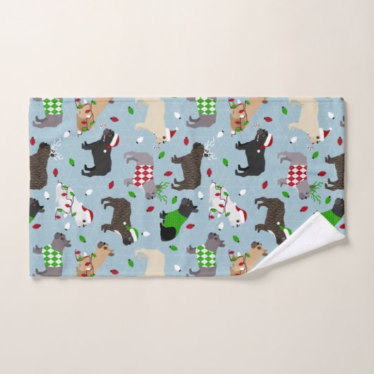 kerstcadeauset met bulledog Bath Bad Handdoek (Handdoek)
