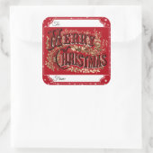  kerstcadeauStickers Vierkante Sticker (Tas)