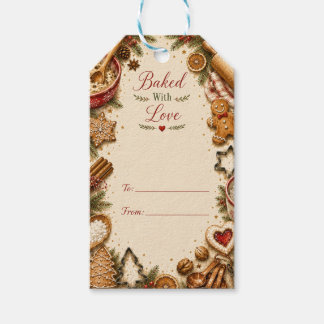 Kerstcadeautag 'Gebakken met Liefde' Cadeaulabel