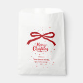Kerstcadeautag met rode lint bedankzakje (Voorkant)