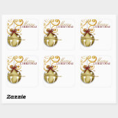 Kerstcadeautag sticker met Jingle Bell (Vel)
