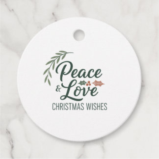 Kerstcadeautag 'Vrede & Liefde' Bedankjes Labels