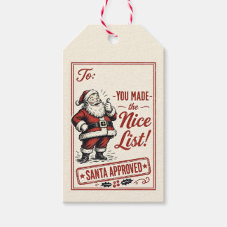 Kerstcadeautags goedgekeurd door de Kerstman Cadeaulabel