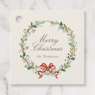 Kerstcadeautags met vintage botanische afbeeldinge bedankjes labels