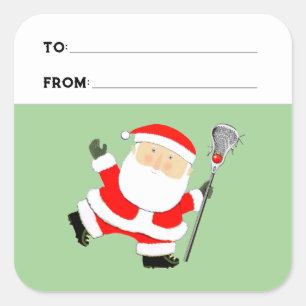 kerstcadeautags voor lacrosse kerstcadeaus vierkante sticker