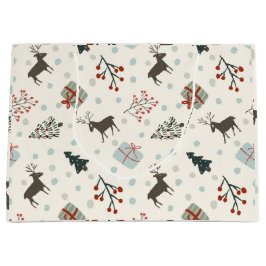 Kerstcadeautas met rendier groot cadeauzakje