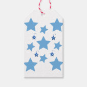Kerstcadeautassen Blauwe sterren Cadeaulabel (Voorkant)