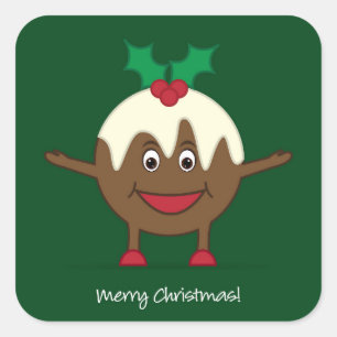 kerstcadeautekenfilm vierkante sticker