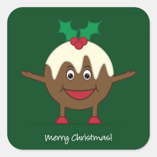 kerstcadeautekenfilm vierkante sticker (Voorkant)