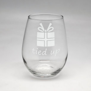 kerstcadeautje helder Stemloos wijnglas