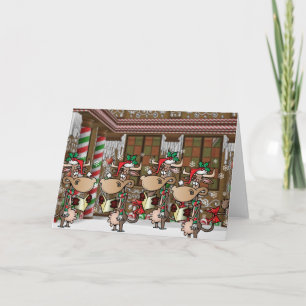 kerstcadeautje koe feestdagen kaart