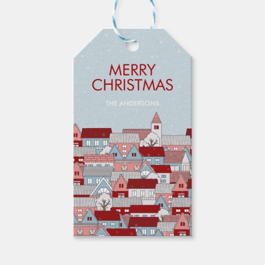 kerstcadeautje Label met kerstcadeau Cadeaulabel (Voorkant)