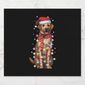 kerstcadeautje met de naam Labrador Santa Dog Sparkling Wijnetiket (Enkel label)