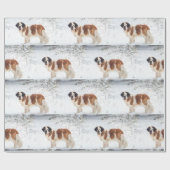 kerstcadeautje met een Bernard-hond Cadeaupapier (Vlak)