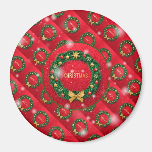 kerstcadeautje met feestdagen magneet (Voorkant)