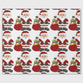 kerstcadeautje met kerstcadeaus cadeaupapier (Vlak)