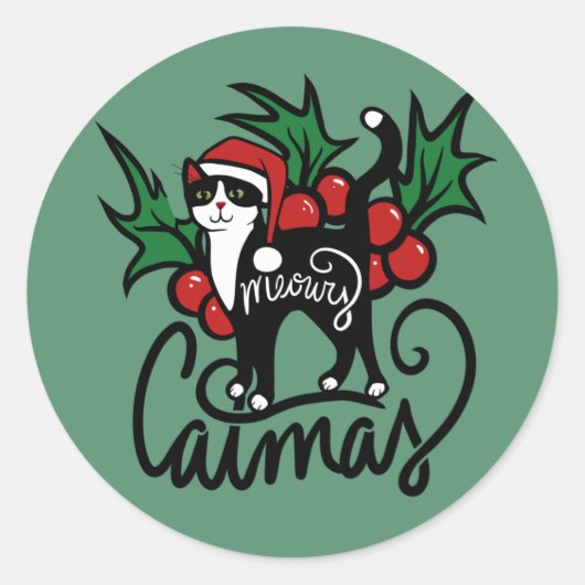 kerstcadeautje ronde sticker (Voorkant)