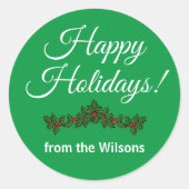 kerstcadeautje ronde sticker (Voorkant)