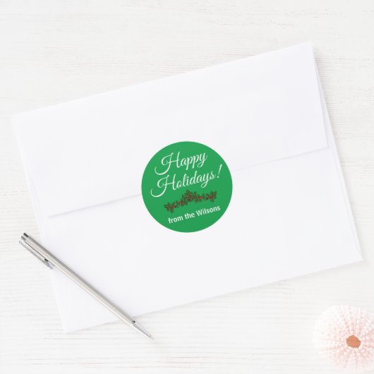 kerstcadeautje ronde sticker (Envelop)