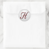 kerstcadeautje Rood Monogram - Gepersonaliseerd Ronde Sticker (Tas)