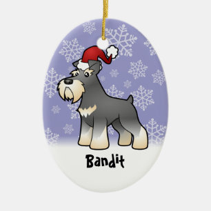 kerstcadeautje/standaard/miniatuur Schnauzer Keramisch Ornament