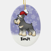 kerstcadeautje/standaard/miniatuur Schnauzer Keramisch Ornament (Achterkant)
